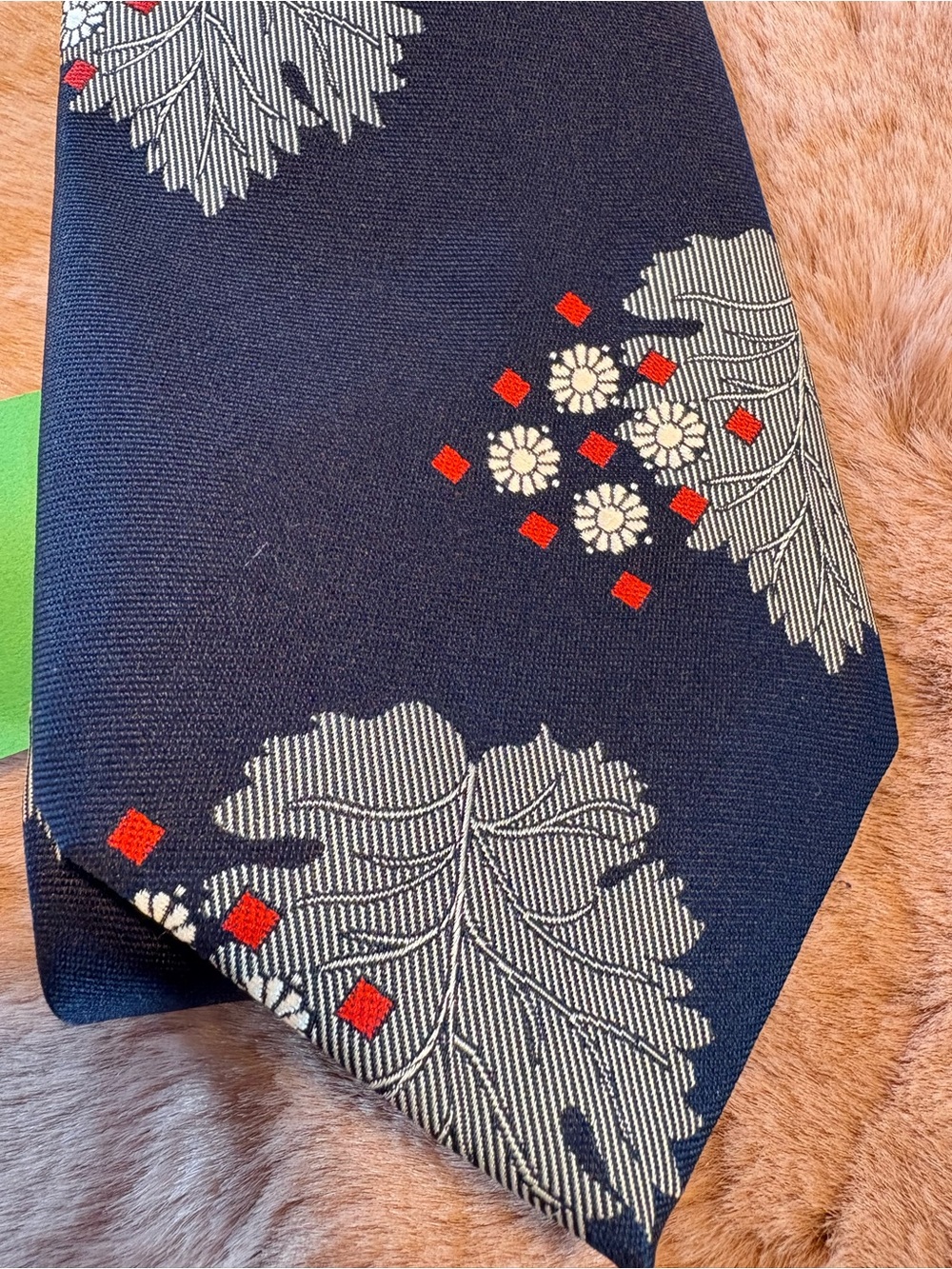Authentic DIOR Cravates Paris New York Botanical Silk Necktie floral leaf print